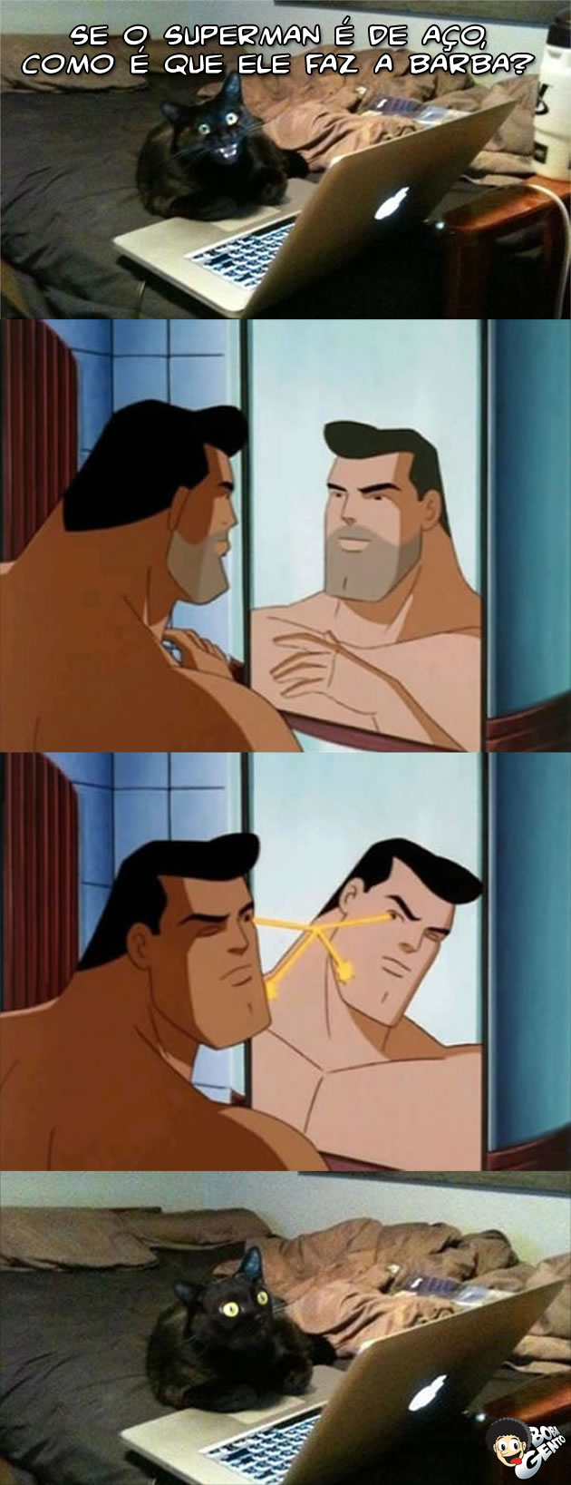 Superman fazendo a barba Como o Superman faz a barba?