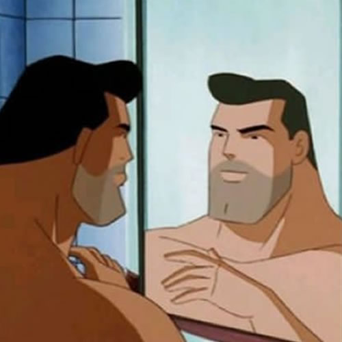 Como o Superman faz a barba?