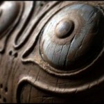 Majora's Mask esculpida na madeira